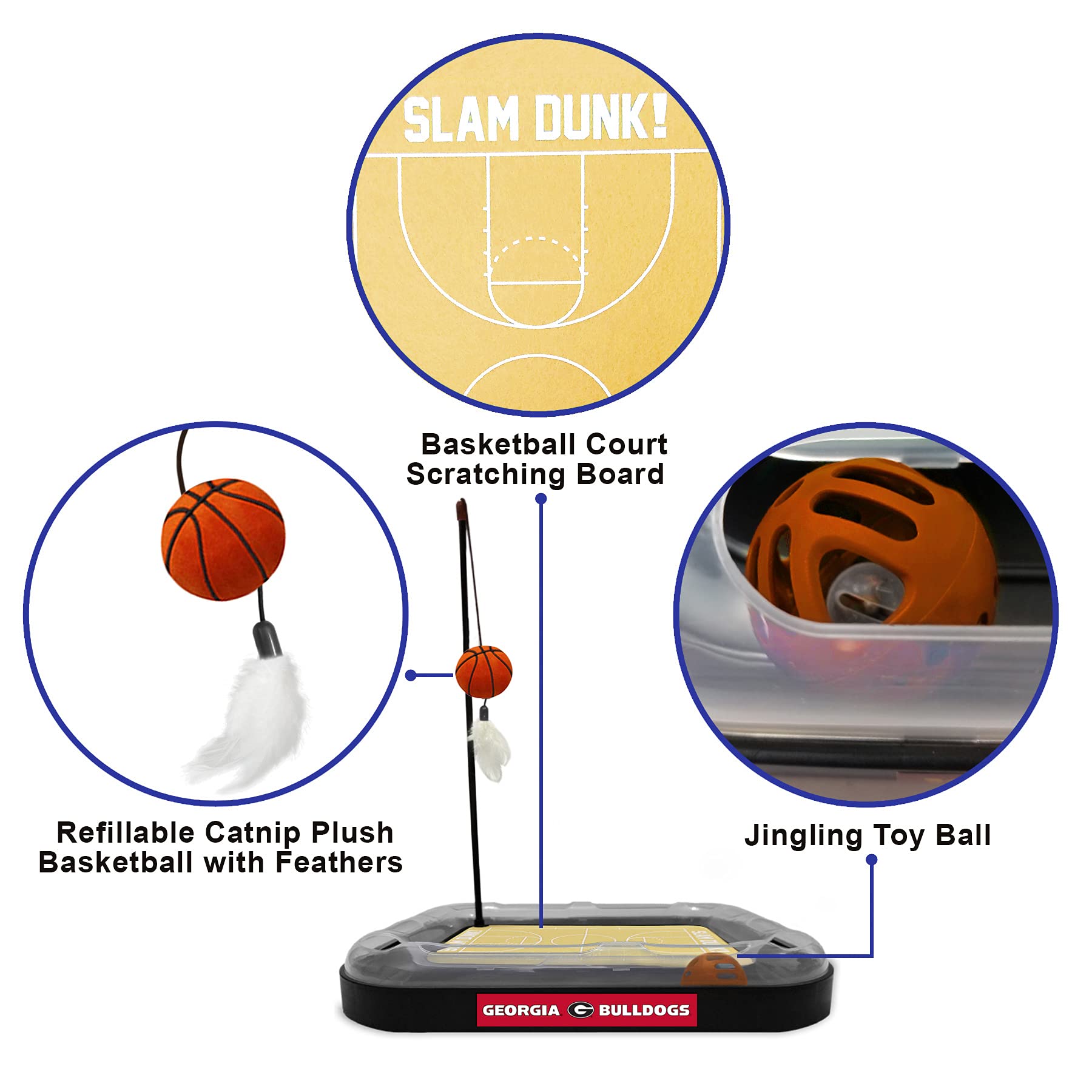 Foto 6 | Juguete Para Rascar Gatos, Primera Pelota De Baloncesto De Los Georgia Bulldogs De La Ncaa - Venta Internacional.