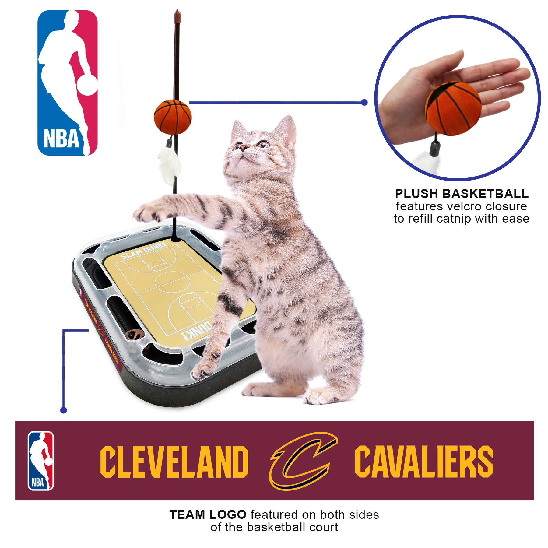 Foto 5 pulgar | Cat Scratcher Toy Pets, Primera Pelota De Baloncesto De Los Cleveland Cavaliers - Venta Internacional.