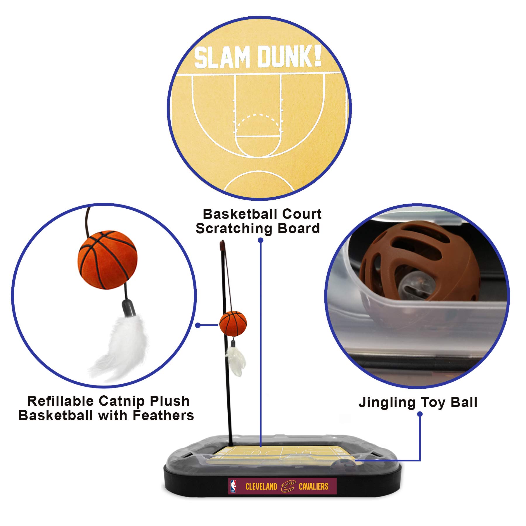 Foto 7 pulgar | Cat Scratcher Toy Pets, Primera Pelota De Baloncesto De Los Cleveland Cavaliers - Venta Internacional.