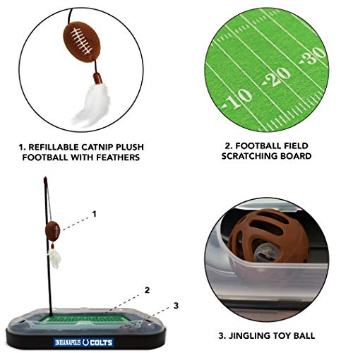 Foto 6 pulgar | Cat Scratcher Toy Pets, Primer Balón De Fútbol De Los Indianapolis Colts De La Nfl - Venta Internacional.