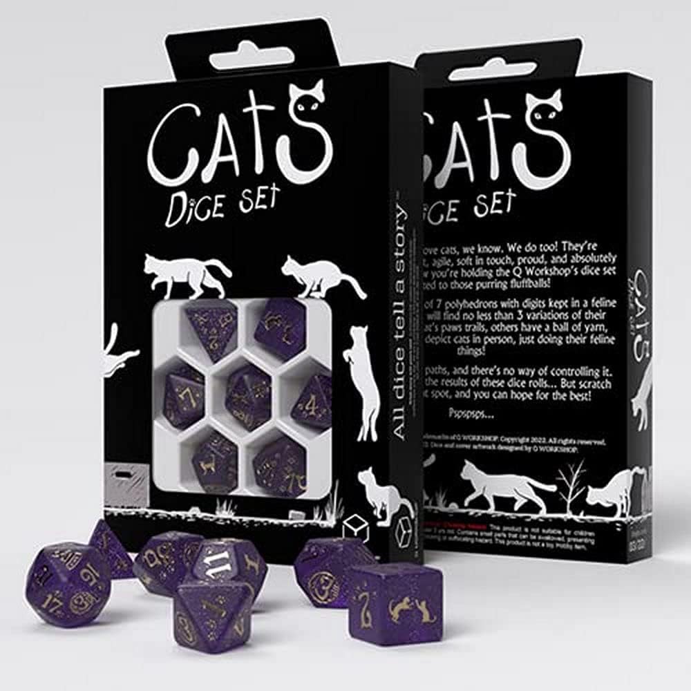 Foto 1 | Juego De Dados Q-workshop Cats Purrito Con 7 Dados Poliédricos - Venta Internacional.