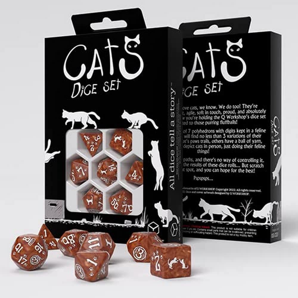 Foto 2 pulgar | Juego De Dados Q-workshop Cats Muffin Con 7 Dados Poliédricos - Venta Internacional.