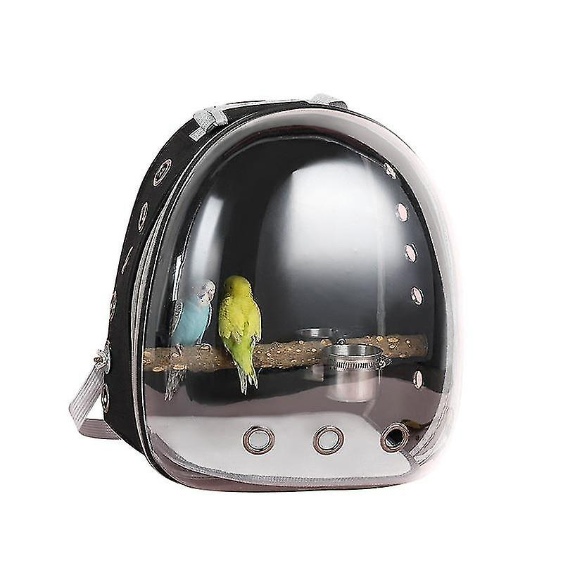 Foto 4 pulgar | Mochila Para Mascotas Bird Toy Parrot, Jaula De Viaje Al Aire Libre, Negra - Venta Internacional.