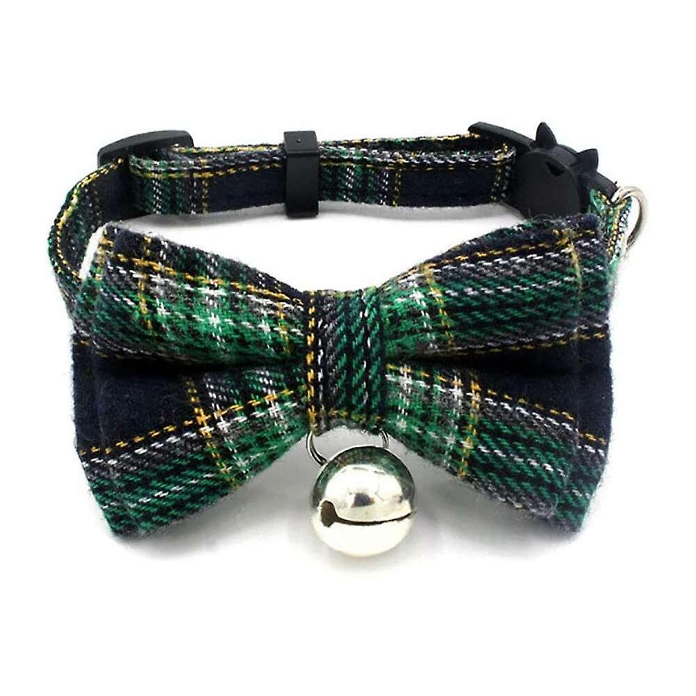 Foto 6 pulgar | Pajarita A Cuadros Huoguo Breakaway Con Cuello De Gato Con Campana Verde - Venta Internacional.