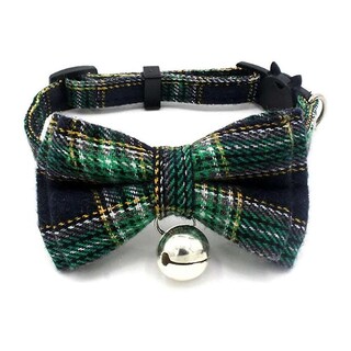 Foto 5 | Pajarita A Cuadros Huoguo Breakaway Con Cuello De Gato Con Campana Verde - Venta Internacional.