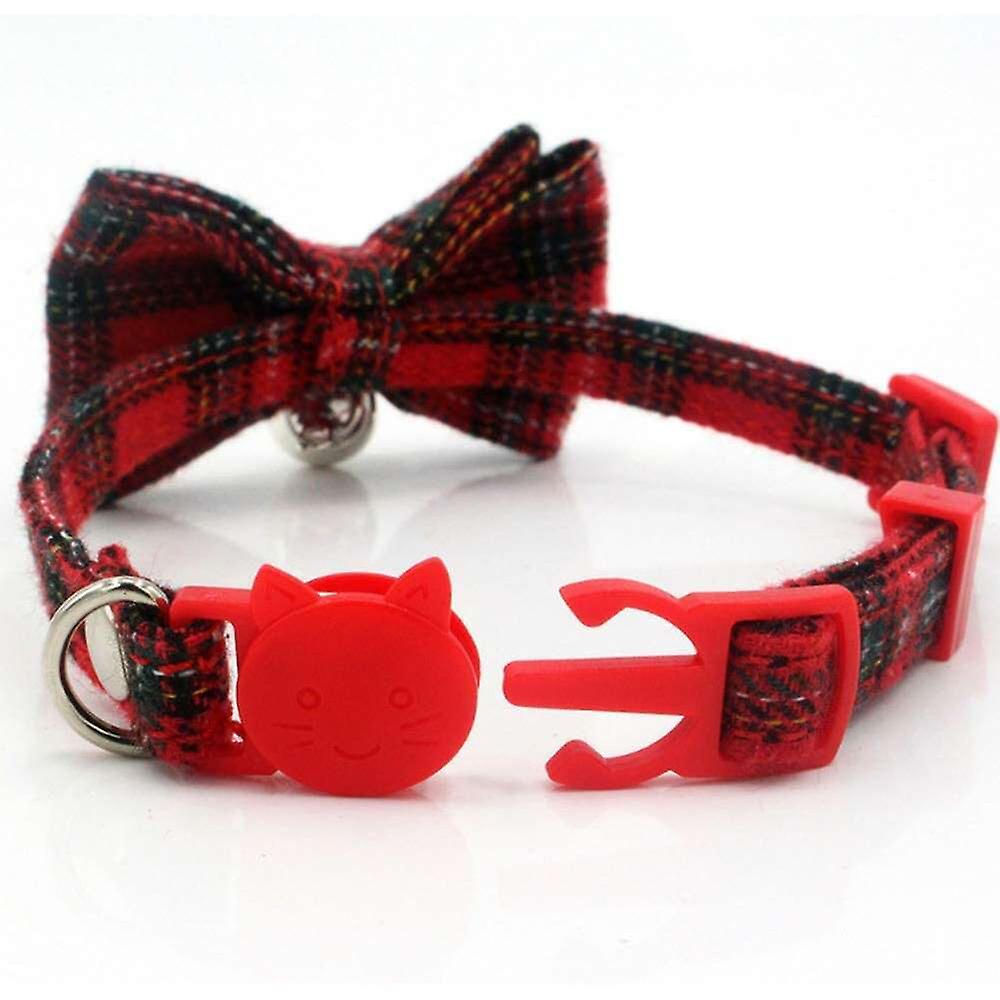 Foto 5 pulgar | Collar Para Gatos Huoguo, Hebilla De Seguridad, Campana Navideña Escocesa - Venta Internacional.
