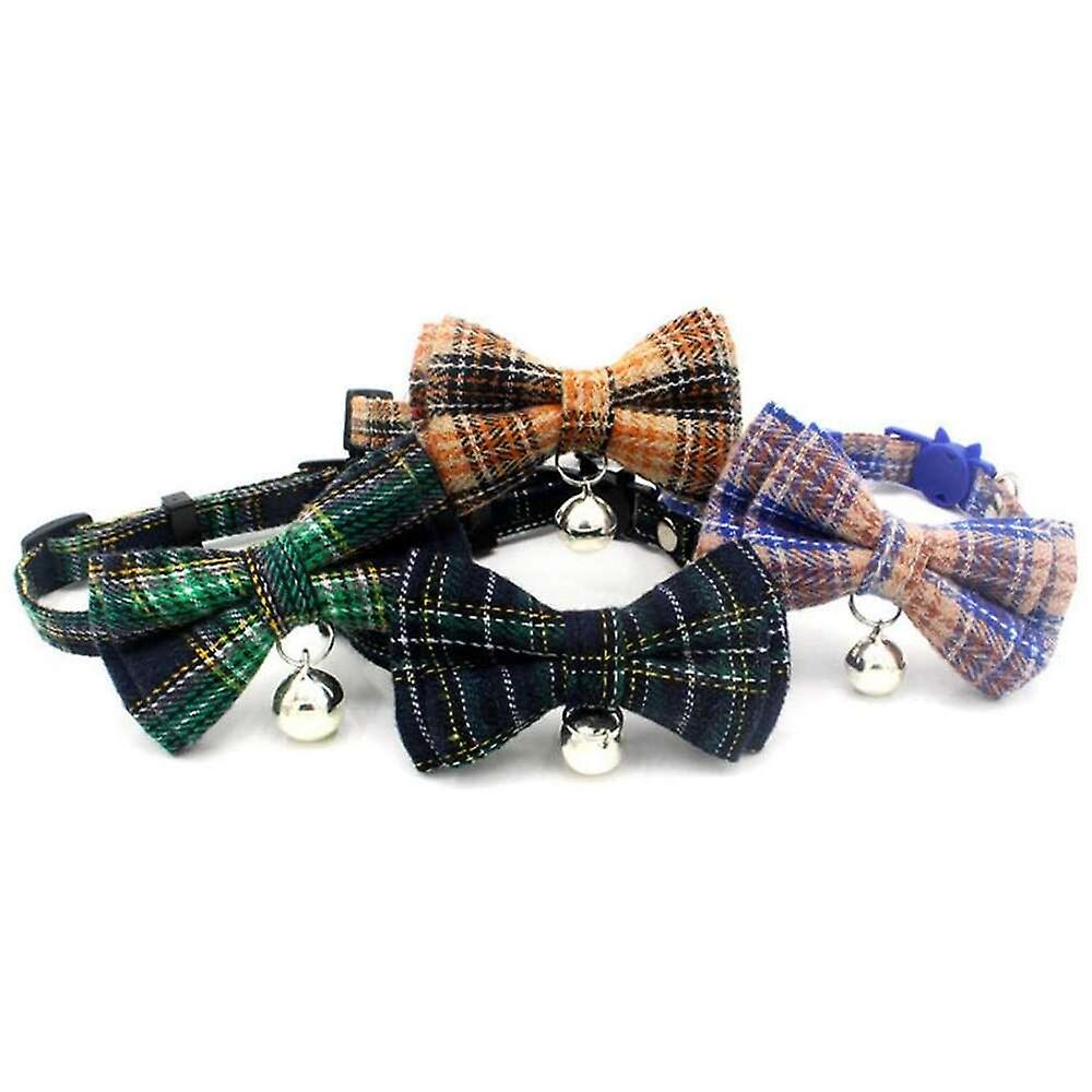 Foto 5 | Collar Para Gatos Huoguo, Hebilla De Seguridad, Campana Navideña Escocesa - Venta Internacional.