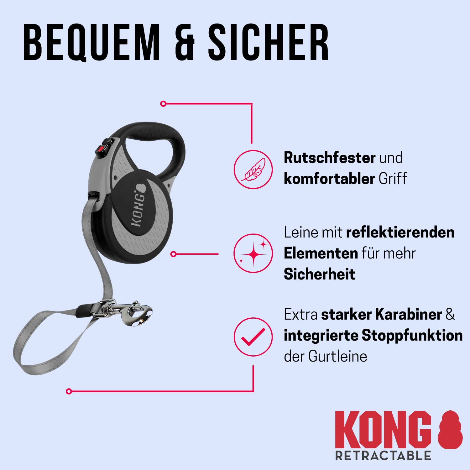 Foto 4 pulgar | Correa Retráctil Para Perros Kong Ultimate Alcott Extra Grande Azul - Venta Internacional.