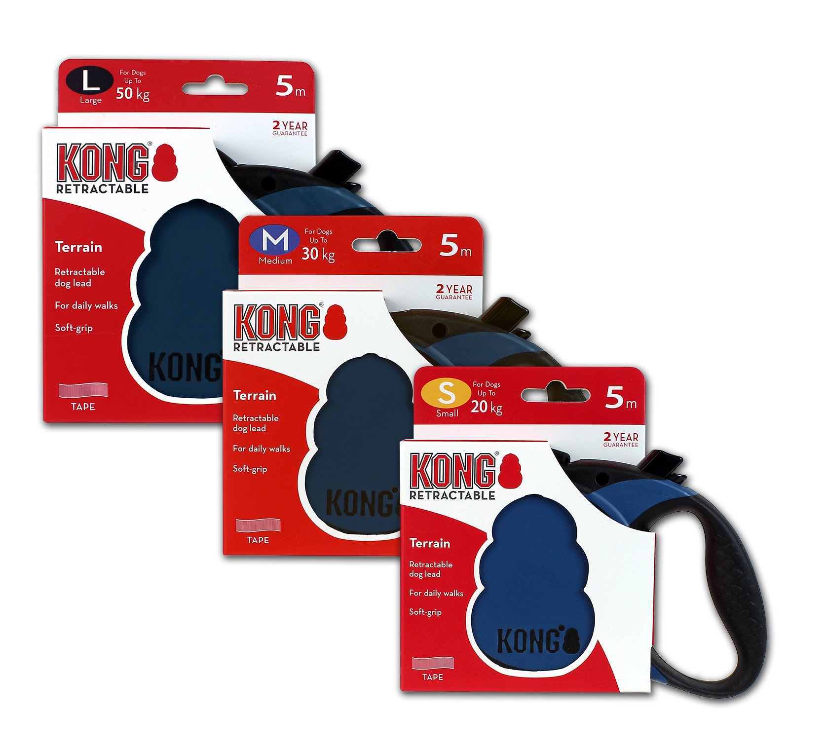 Foto 4 pulgar | Correa Retráctil Para Perros Kong Alcott Kong Terrain Blue 5 M - Venta Internacional.