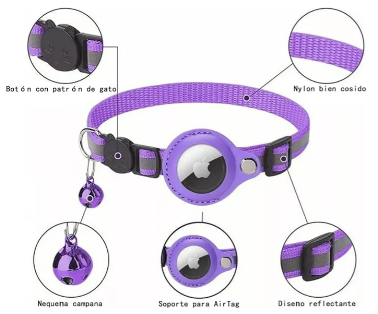 Foto 5 pulgar | Xtellar Collar Premium Para Gato Con Airtag  Timbre Y Sistema Superior De Seguridad