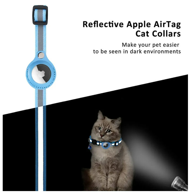 Foto 4 pulgar | Xtellar Collar Airtag Reflectante Premium Para Gatos Con Doble Seguridad  Pack De 2