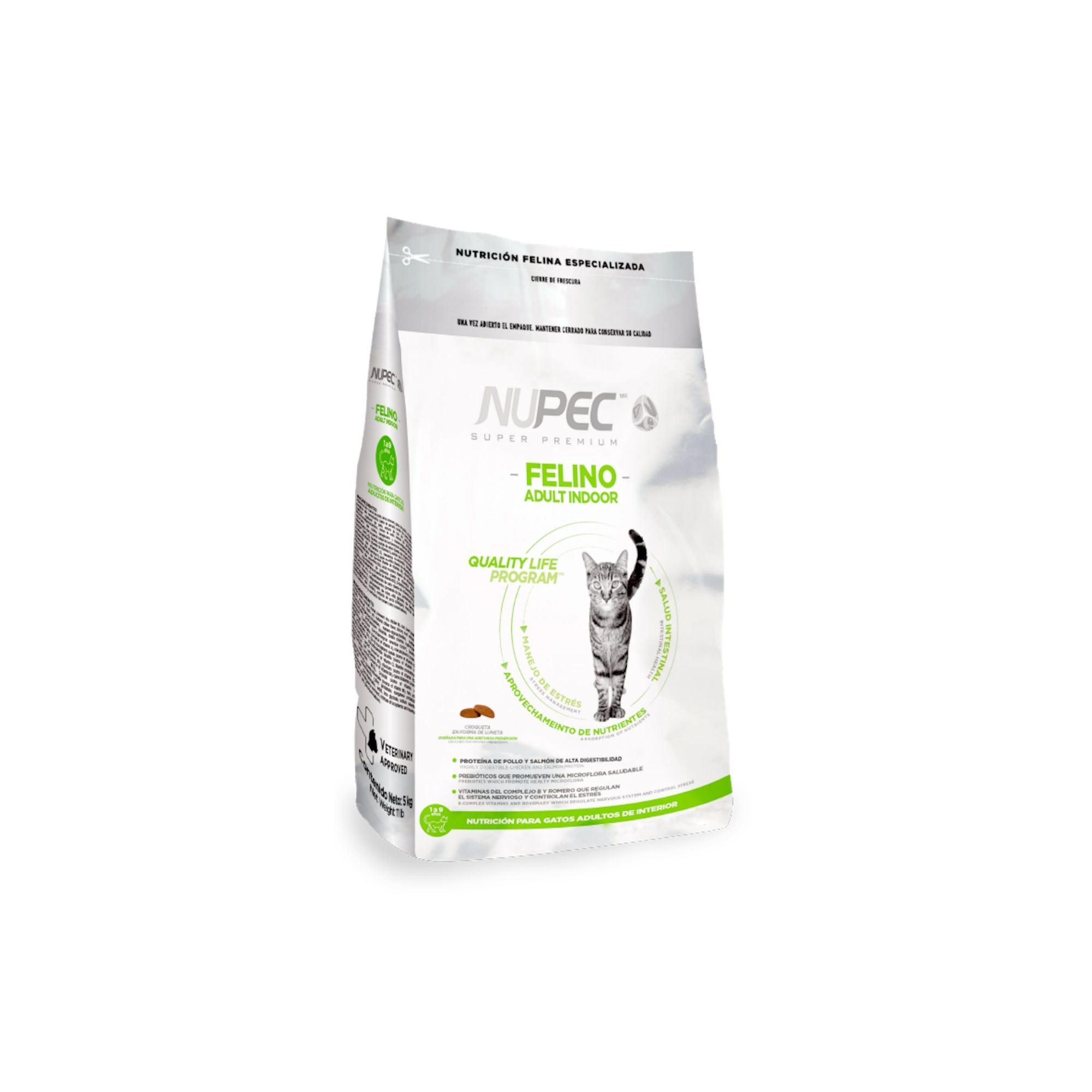 Foto 2 pulgar | Alimento Para Gato Felino Adult Indoor Nupec 5 Kg