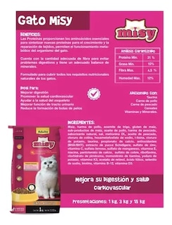 Foto 3 | Alimento Misy de 15 kg para Gato