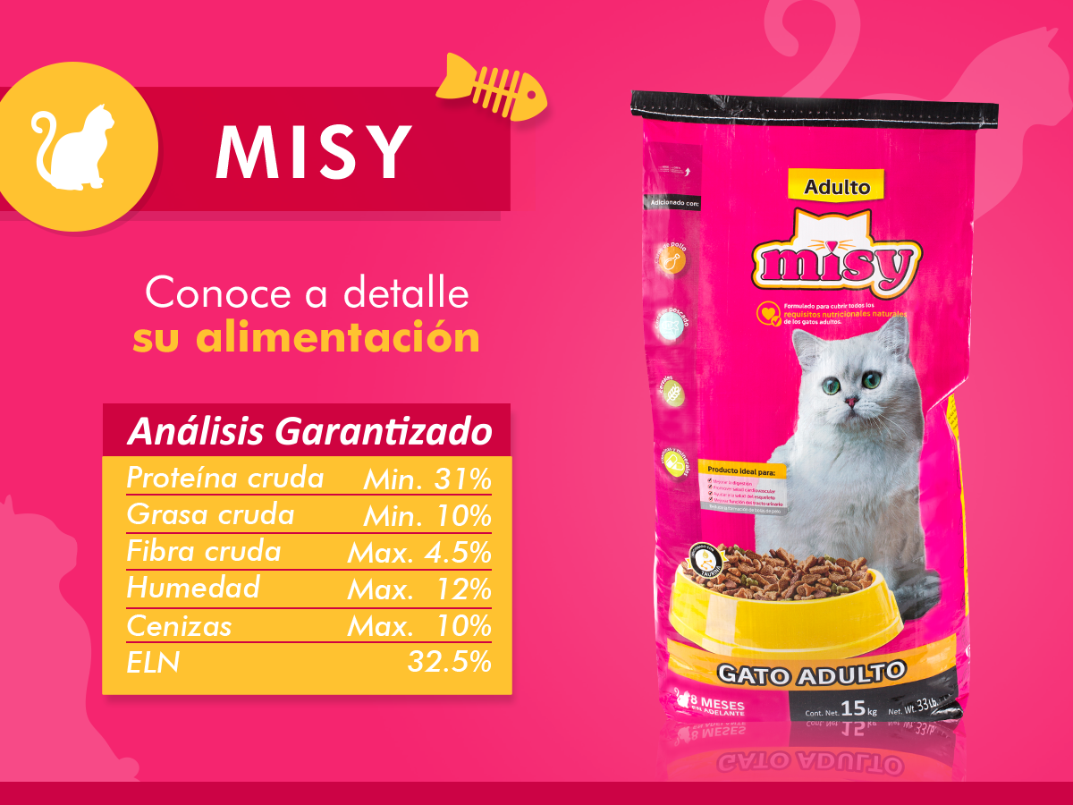 Foto 5 pulgar | Alimento Misy de 15 kg para Gato