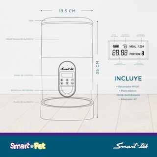 Foto 4 | Racionador de Alimentos Smart-Tek PF100/PF200 Blanco 4l Automático