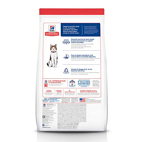 Foto 3 pulgar | Alimento Seco Para Gatos Hill's Science Diet Para Adultos Mayores De 7 Años, 7,26 Kg - Venta Internacional.