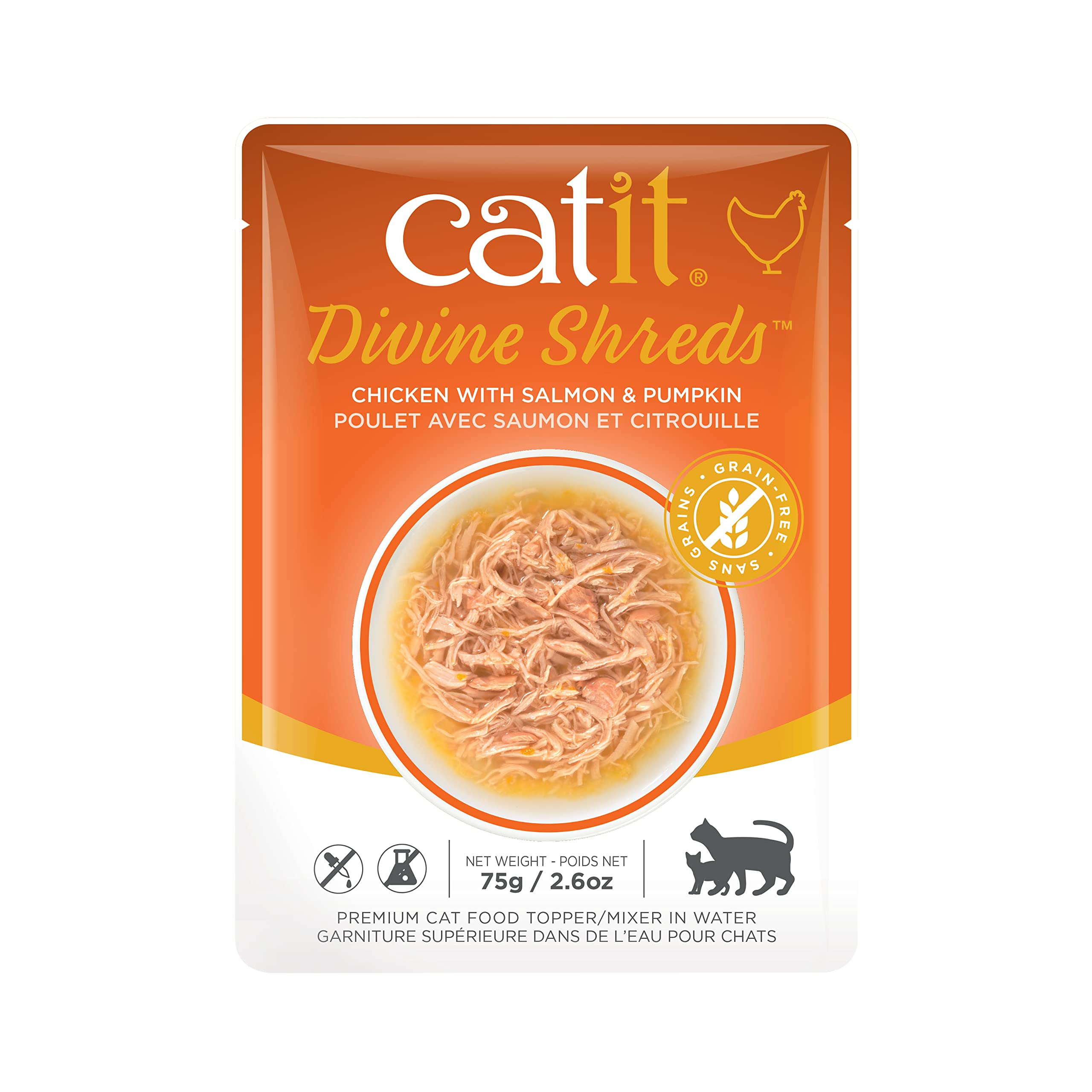 Foto 2 pulgar | Alimento Para Gatos Catit Divine Desmenuza Pollo Con Salmón Y Calabaza - Venta Internacional.