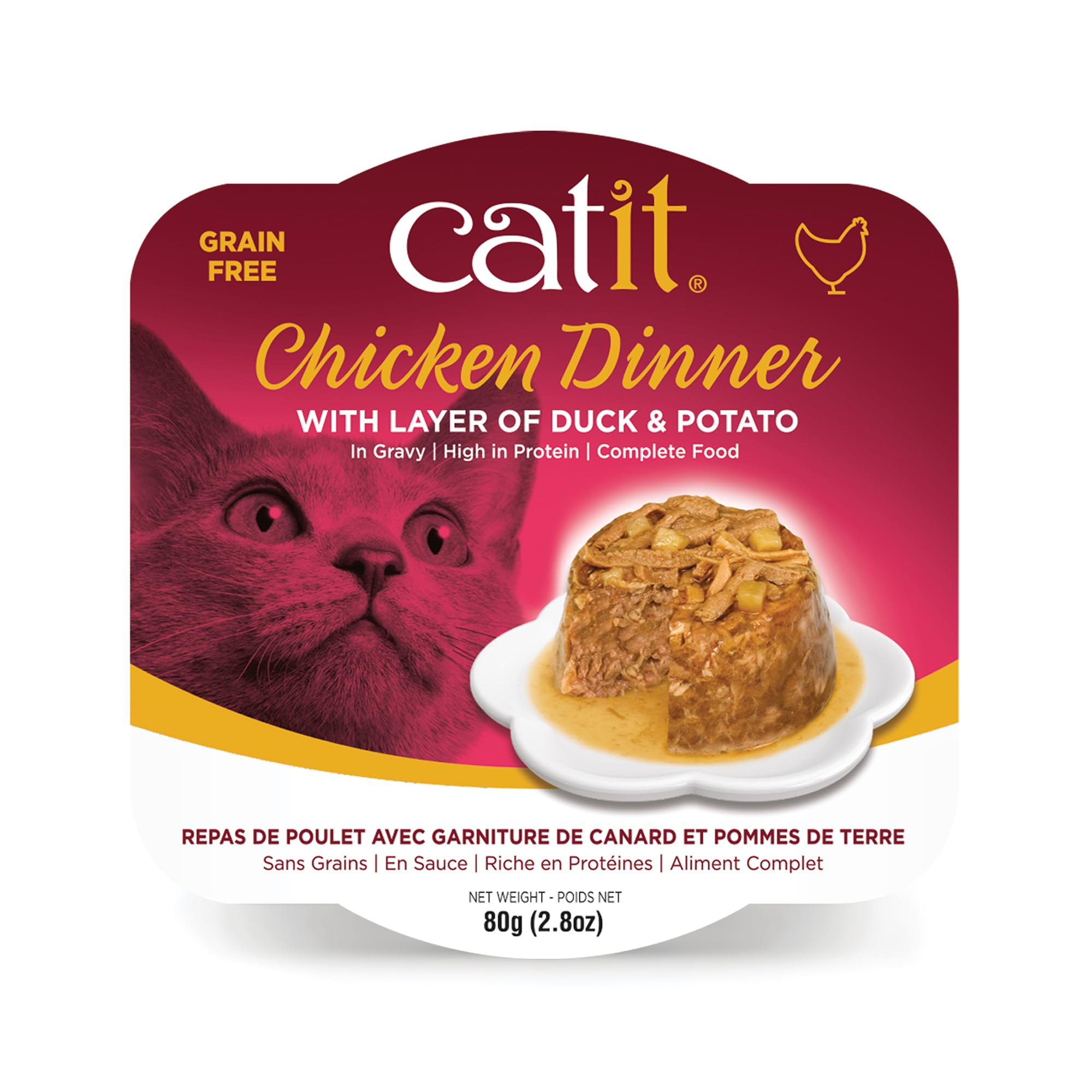 Foto 2 pulgar | Comida Húmeda Para Gatos Catit, Cena De Pollo Con Pato Y Patatas - Venta Internacional.