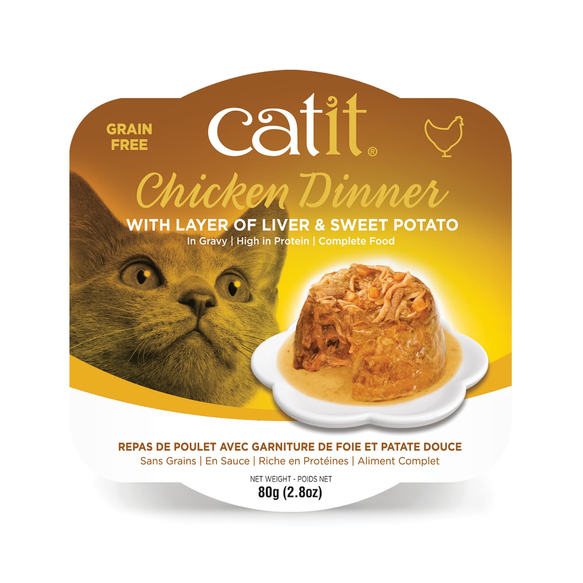 Foto 2 pulgar | Comida Húmeda Para Gatos Catit Chicken Dinner Con Hígado Y Batata - Venta Internacional.