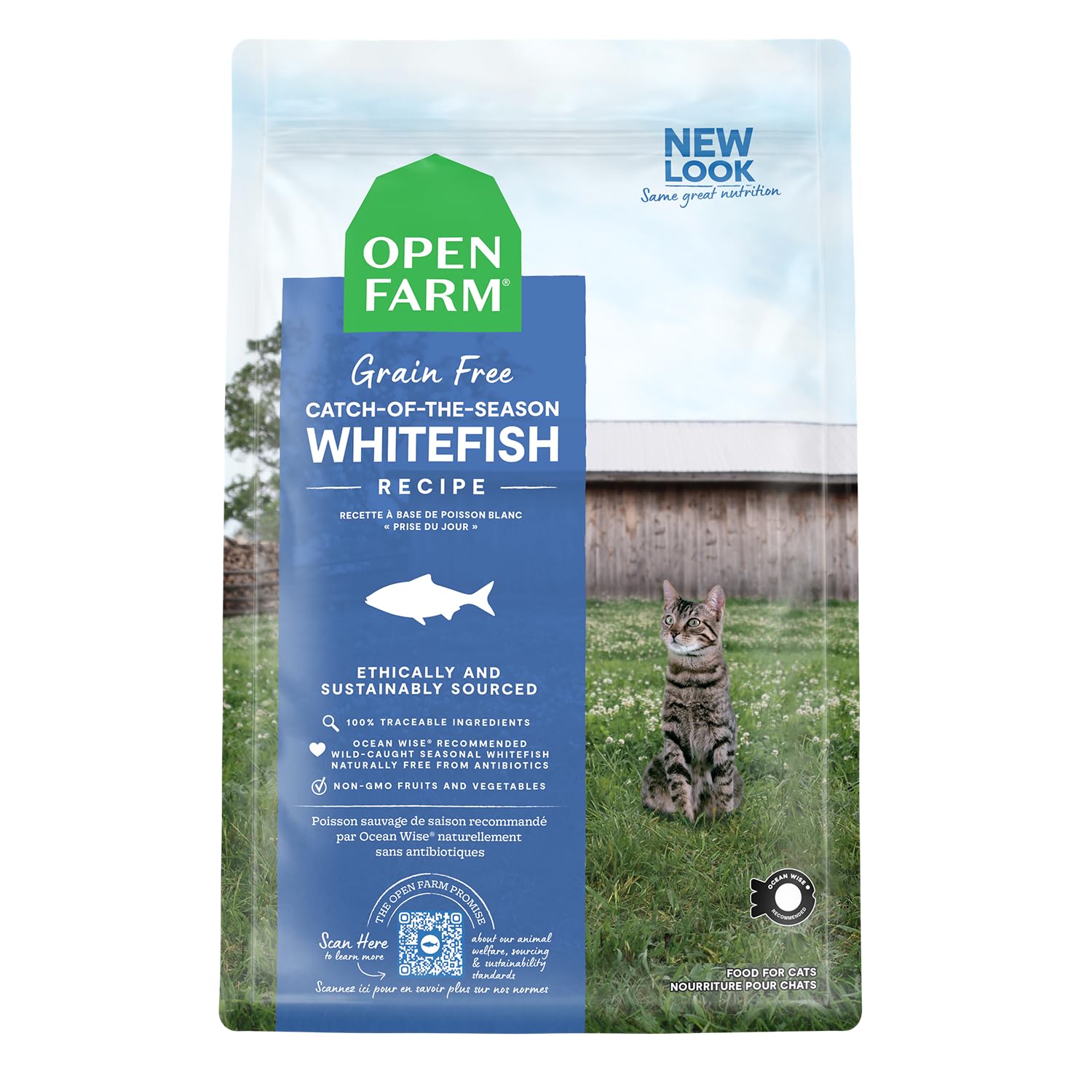 Comida Para Gatos Open Farm, Pescado Blanco Capturado De Temporada, 1,8 Kg - Venta Internacional.