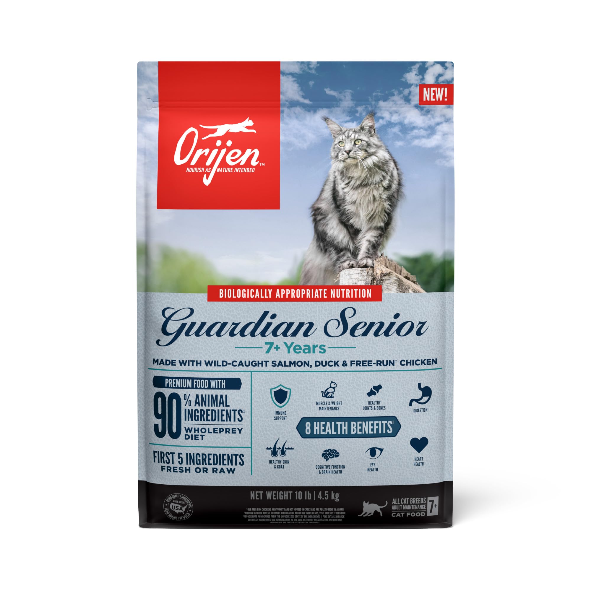 Alimento Seco Para Gatos Orijen Guardian Senior, Sin Cereales, 4,5 Kg - Venta Internacional.