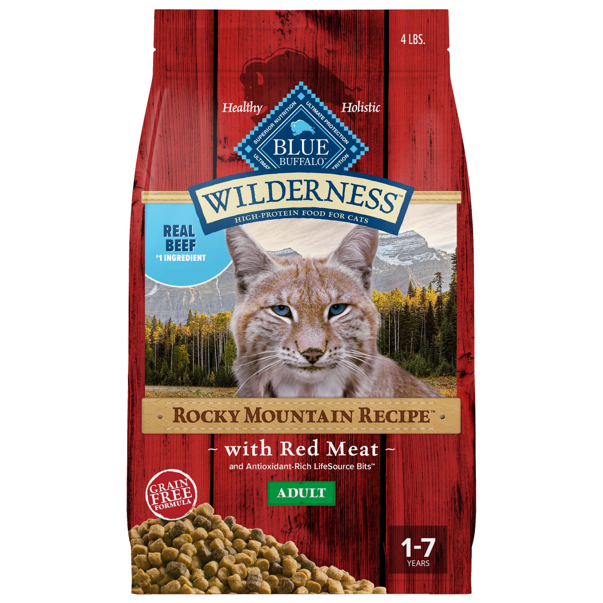 Foto 2 pulgar | Comida Para Gatos Blue Buffalo Wilderness Rocky Mountain Red Meat 1.8 Kg - Venta Internacional.