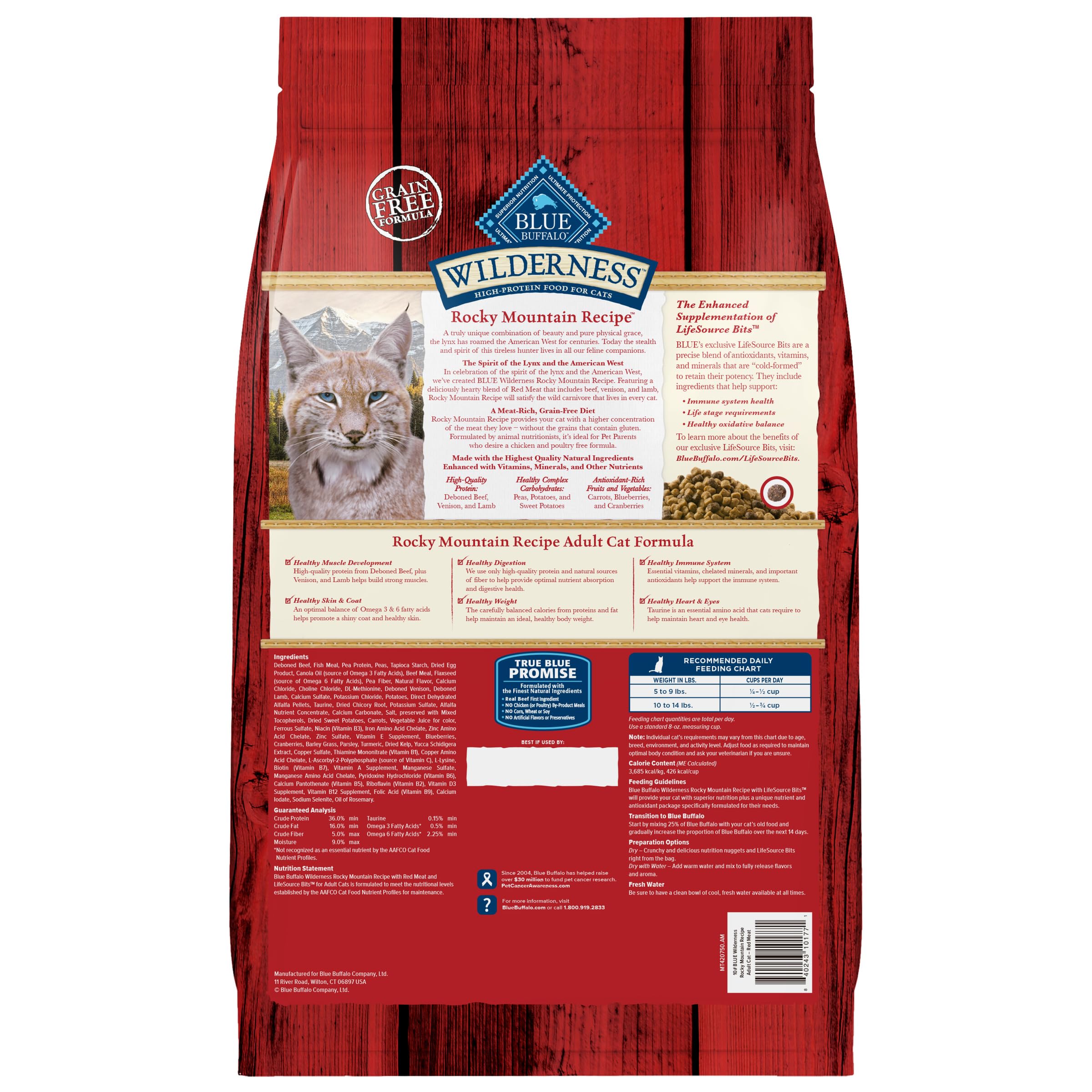 Foto 2 | Comida Para Gatos Blue Buffalo Wilderness Rocky Mountain Red Meat 1.8 Kg - Venta Internacional.