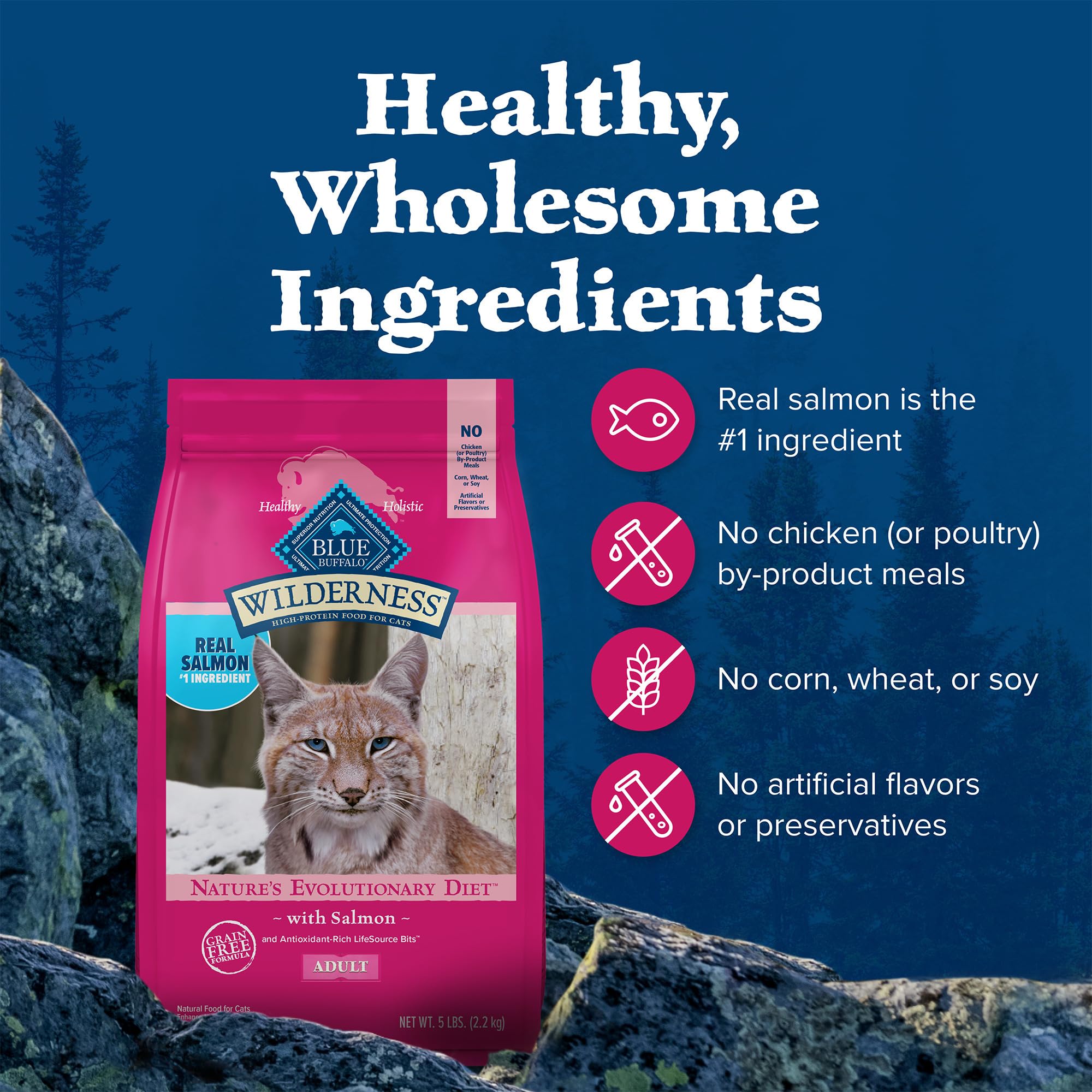 Foto 8 pulgar | Alimento Para Gatos Blue Buffalo Wilderness Natural Para Adultos, 2,27 Kg - Venta Internacional.