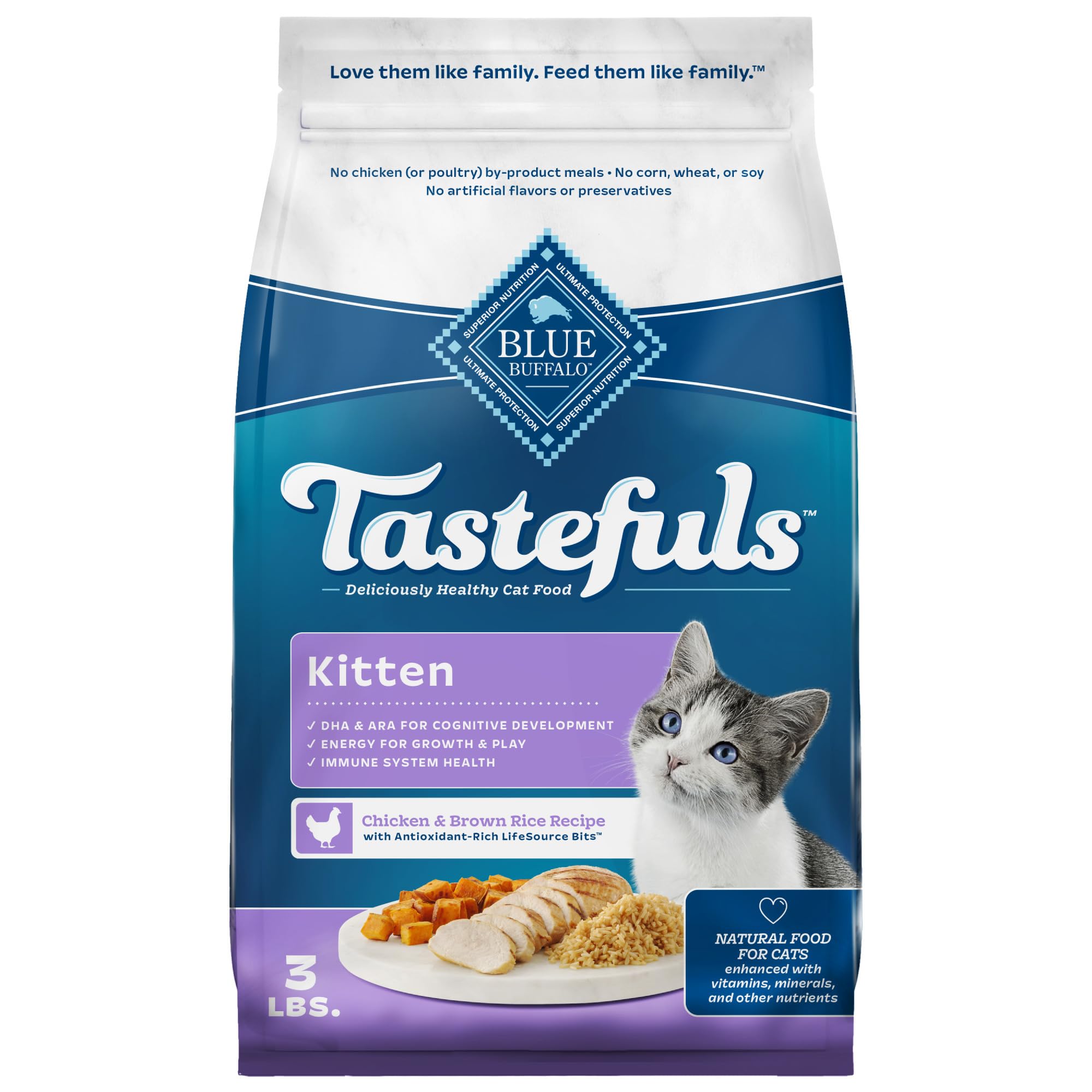 Alimento Seco Para Gatos Blue Buffalo Tastefuls Kitten Chicken 1,36 Kg - Venta Internacional.