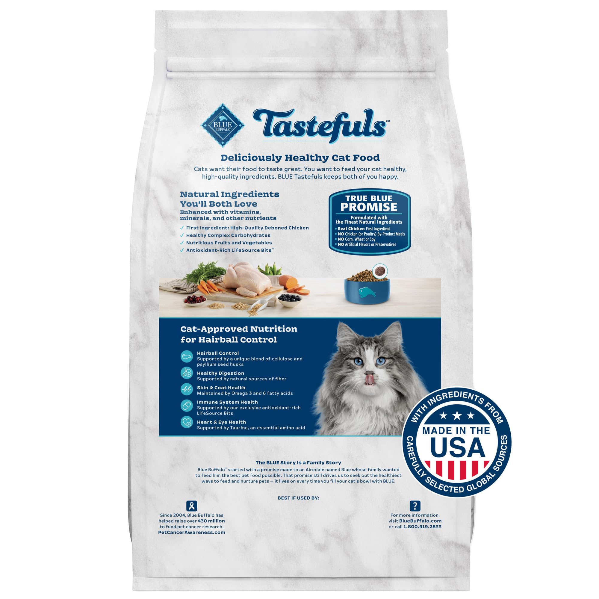 Foto 3 pulgar | Alimento Seco Blue Buffalo Tastefuls Weight & Hairball Control De 1,36 Kg Para Gatos Adultos - Venta Internacional.