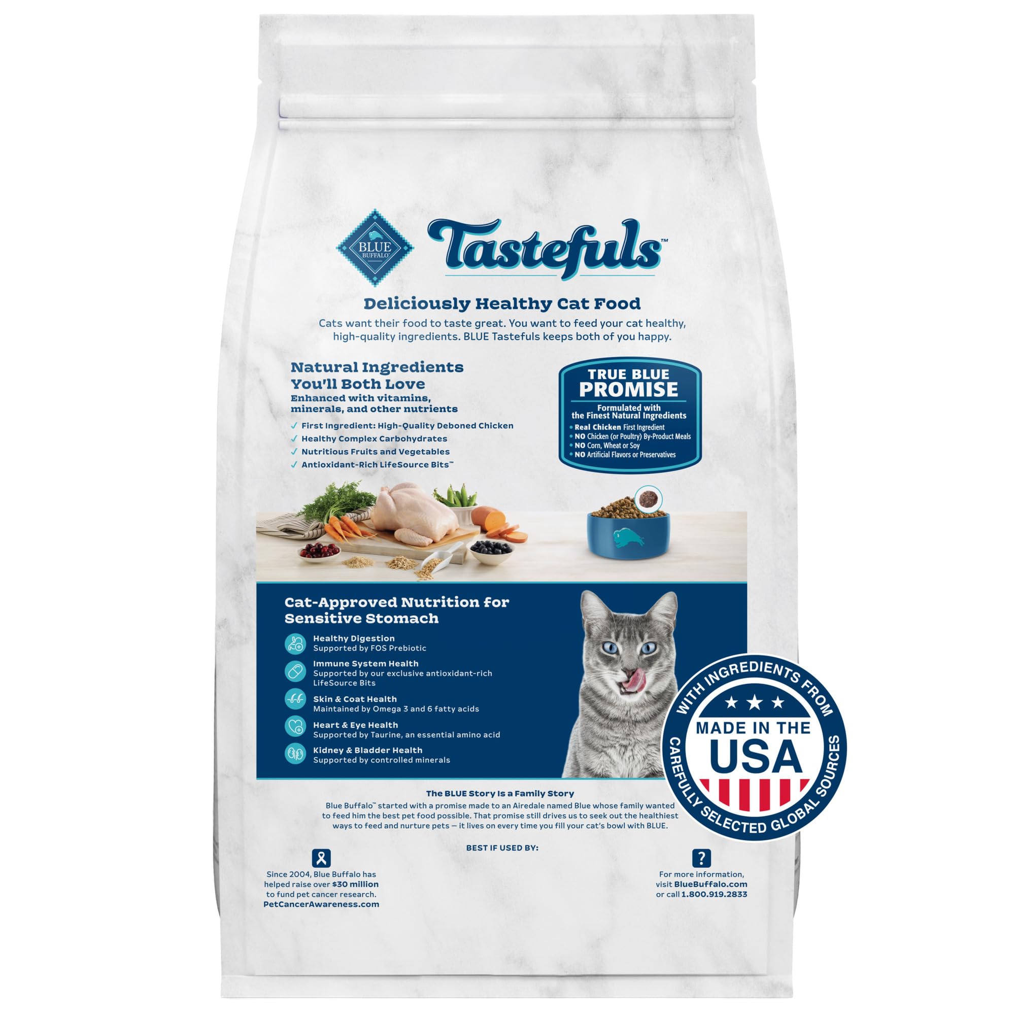 Foto 3 pulgar | Comida Seca Blue Buffalo Tastefuls Para Gatos Adultos, Bolsa De 1,36 Kg - Venta Internacional.