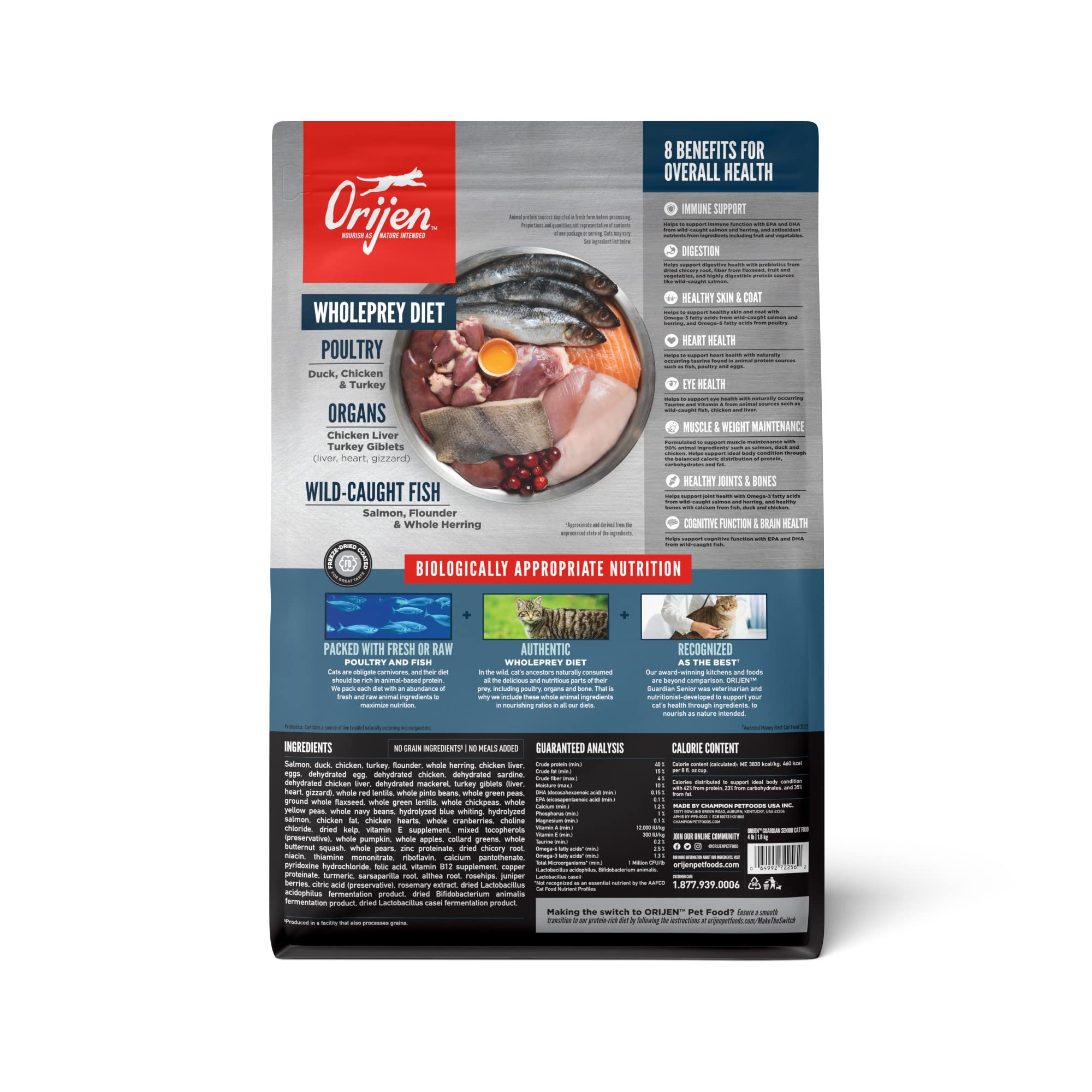 Foto 3 pulgar | Alimento Seco Para Gatos Orijen Guardian Senior, Sin Cereales, 1,8 Kg - Venta Internacional.