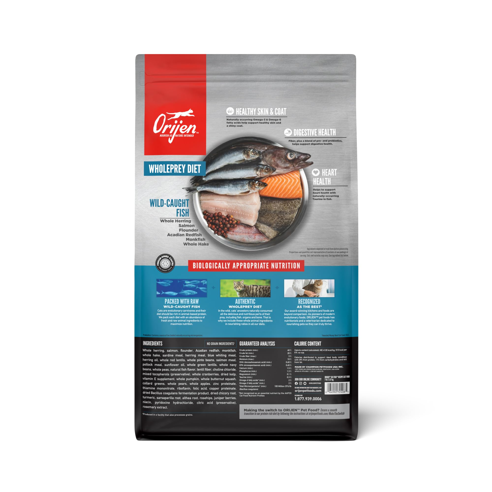 Foto 3 pulgar | Alimento Para Gatos Orijen Six Fish 3,2 Kg - Venta Internacional.