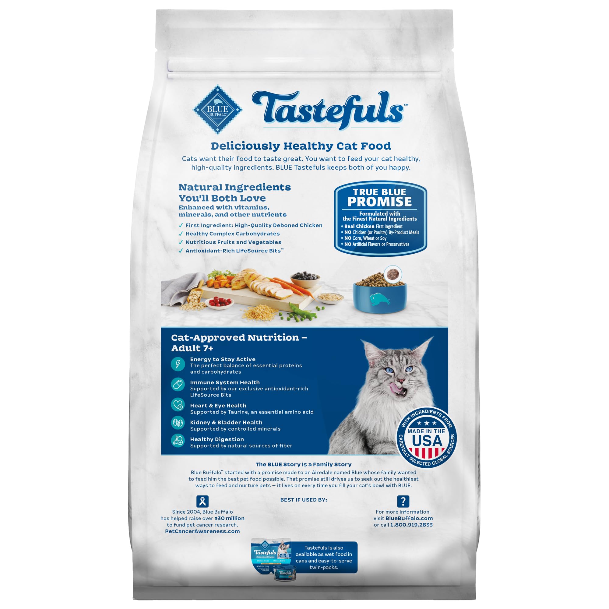 Foto 3 pulgar | Alimento Seco Para Gatos Blue Buffalo Tastefuls Para Adultos Mayores De 7 Años, 4,54 Kg - Venta Internacional.