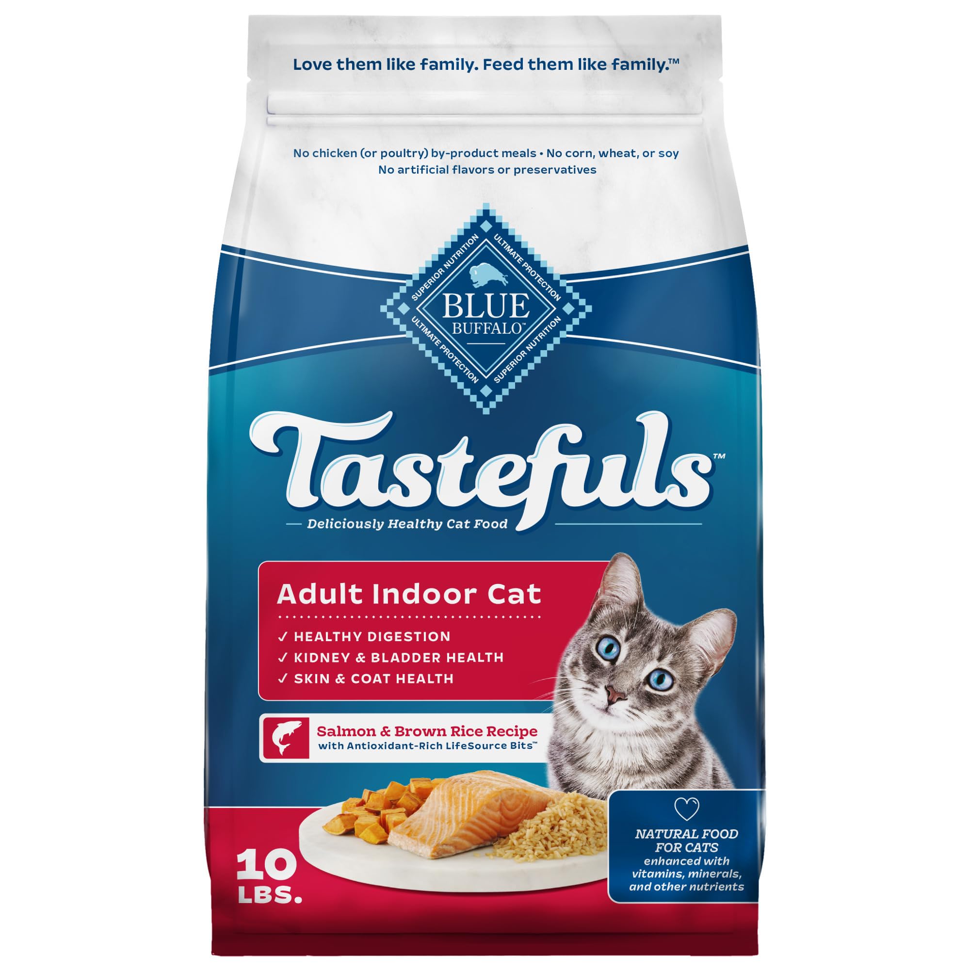 Foto 2 pulgar | Alimento Seco Para Gatos Blue Buffalo Tastefuls Indoor Salmon, 4,54 Kg - Venta Internacional.