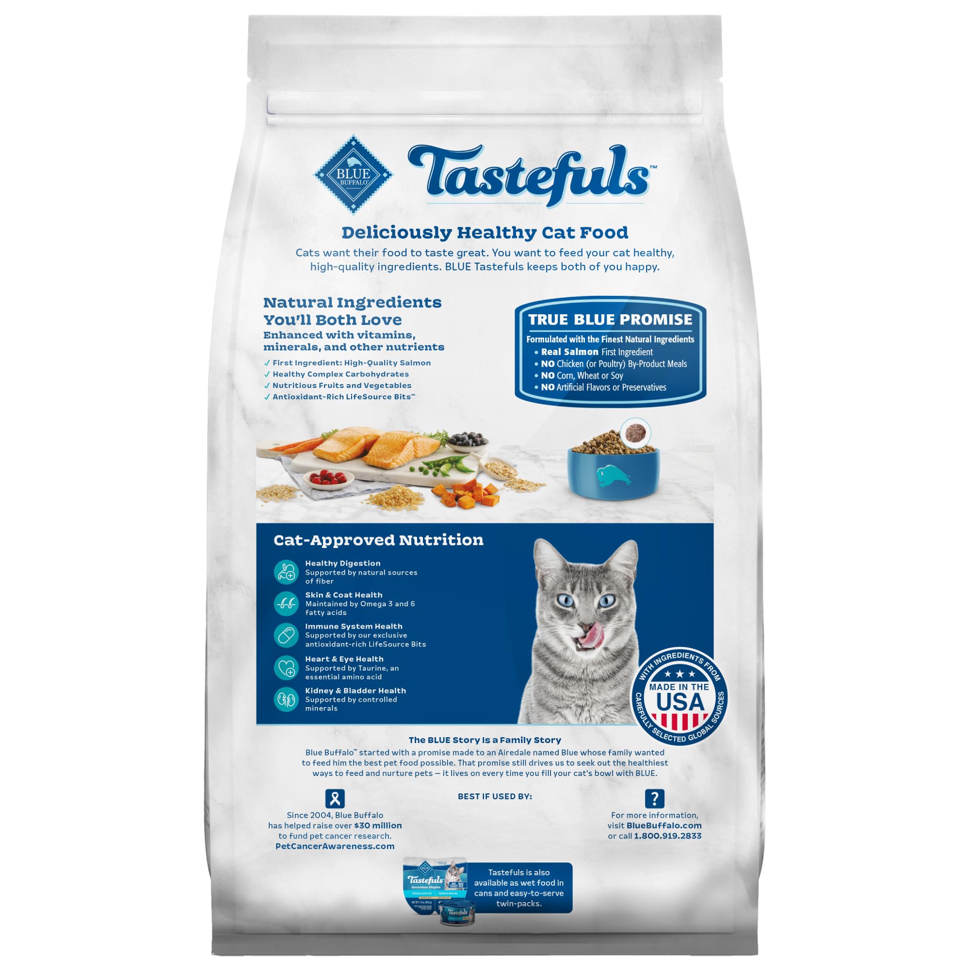 Foto 3 pulgar | Alimento Seco Para Gatos Blue Buffalo Tastefuls Indoor Salmon, 4,54 Kg - Venta Internacional.