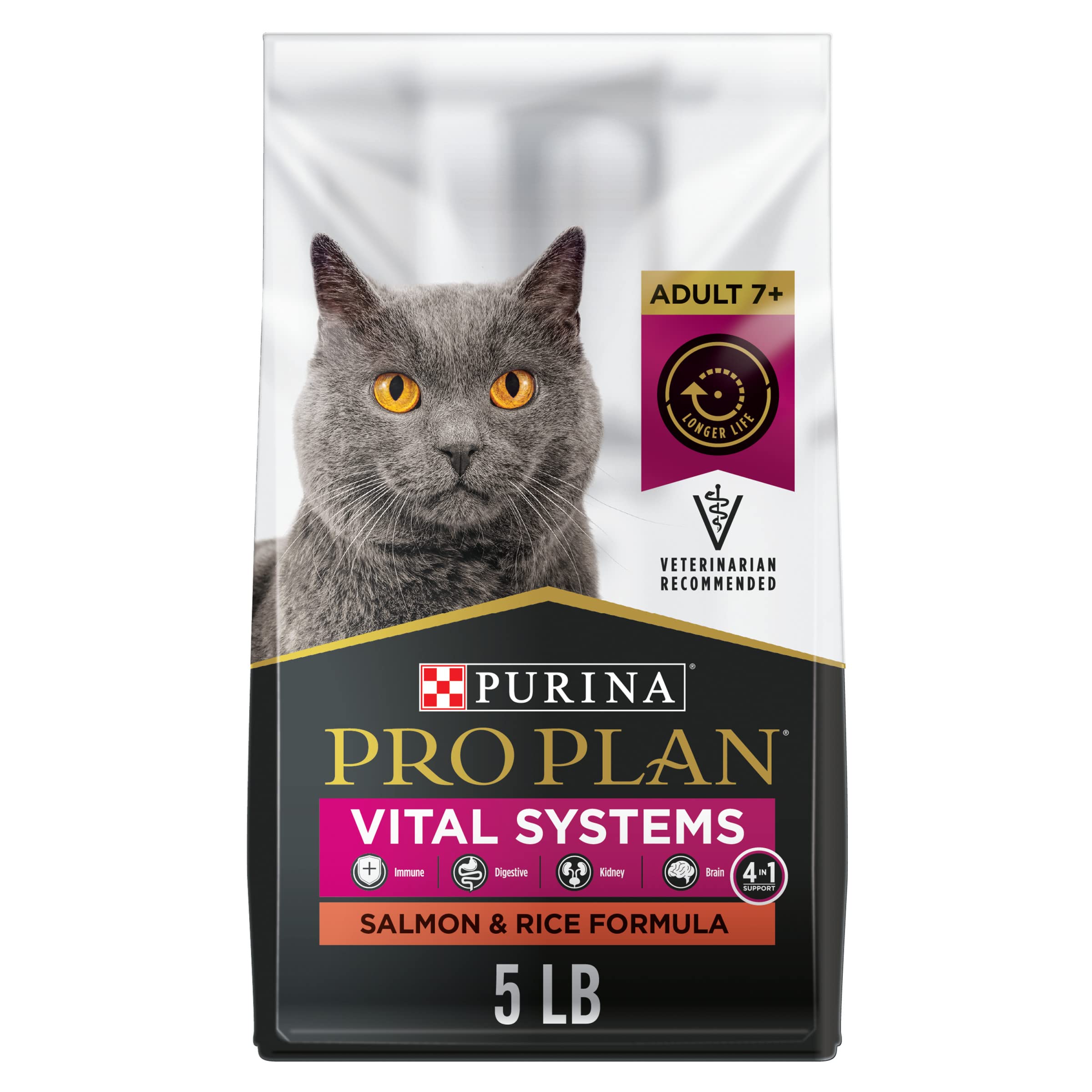 Alimento Para Gatos Purina Pro Plan Vital Systems, Salmón Y Arroz, 2,27 Kg - Venta Internacional.
