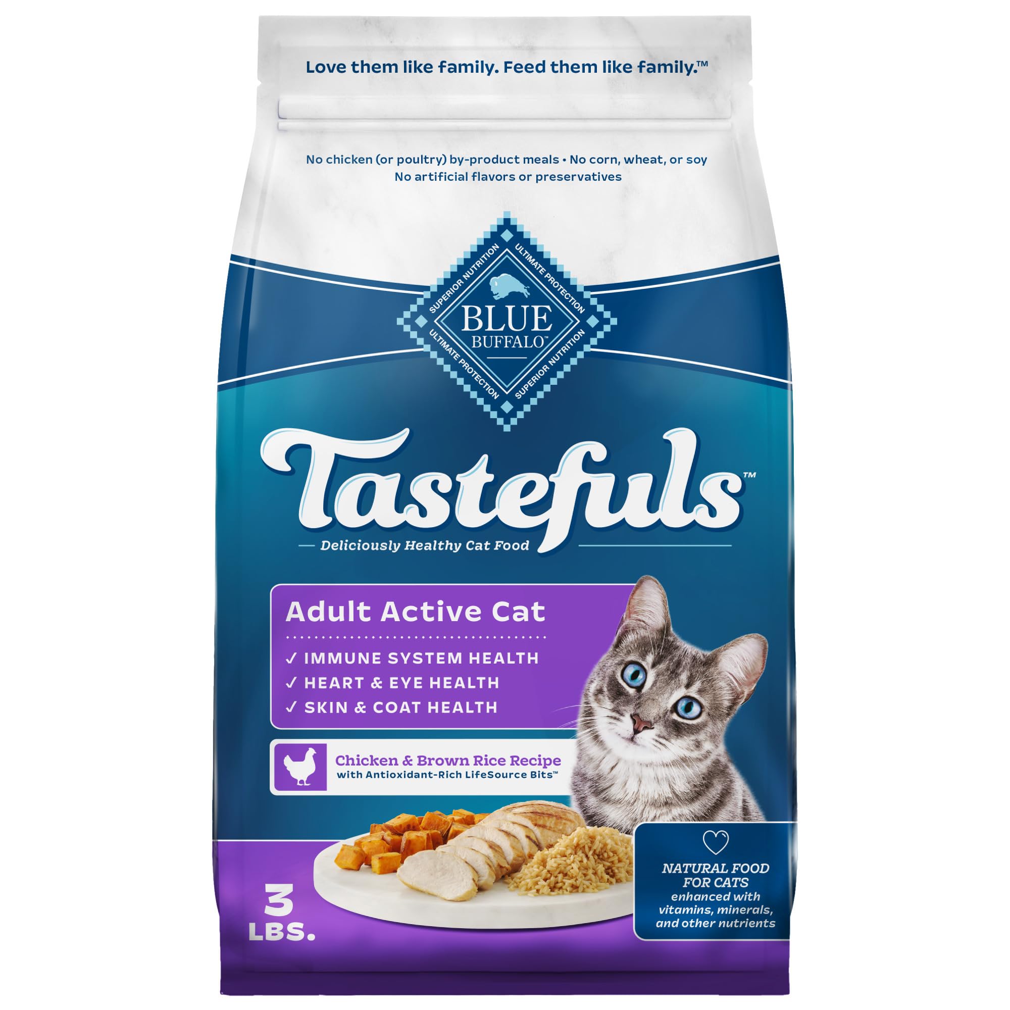Foto 2 pulgar | Comida Para Gatos Blue Buffalo Tastefuls Active Chicken, Bolsa De 1,36 Kg - Venta Internacional.