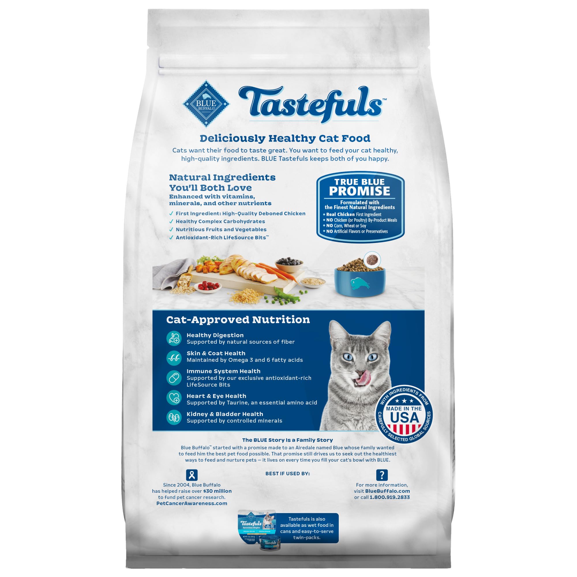 Foto 3 pulgar | Comida Para Gatos Blue Buffalo Tastefuls Active Chicken, Bolsa De 1,36 Kg - Venta Internacional.