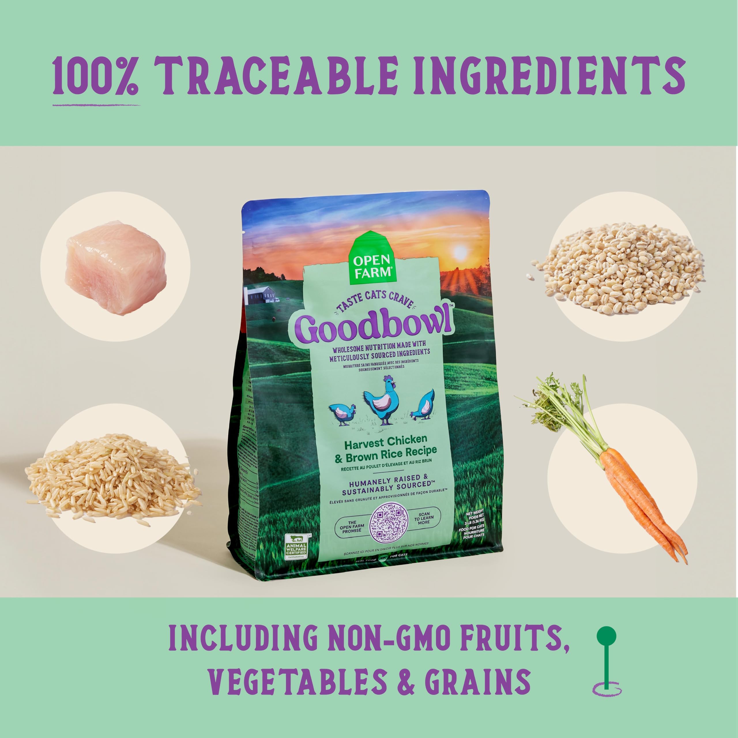 Foto 7 pulgar | Comida Seca Para Gatos Open Farm Goodbowl Harvest Chicken, 3,18 Kg - Venta Internacional.