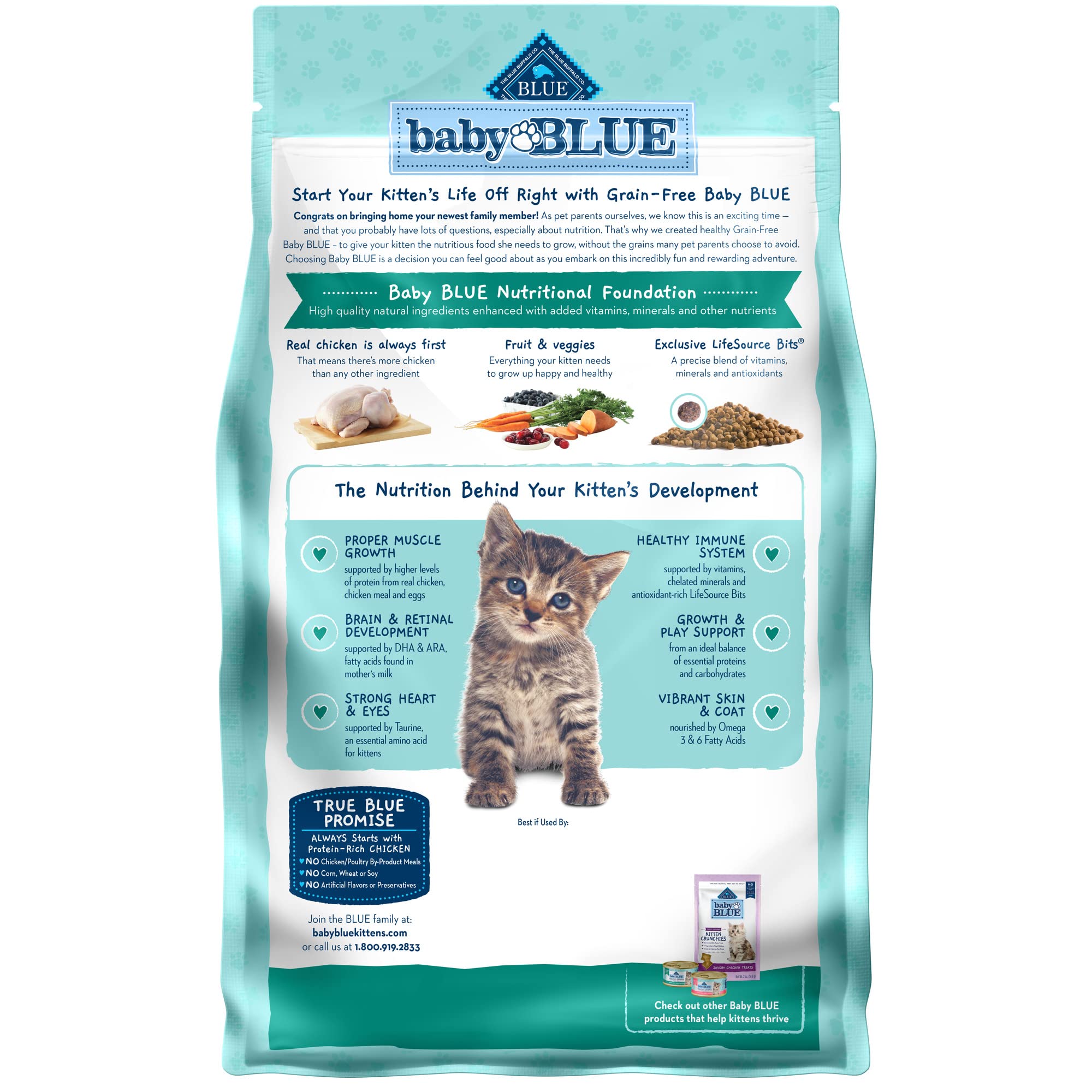 Foto 3 pulgar | Alimento Seco Para Gatos Blue Buffalo Baby Blue Natural Kitten 0,9 Kg - Venta Internacional.