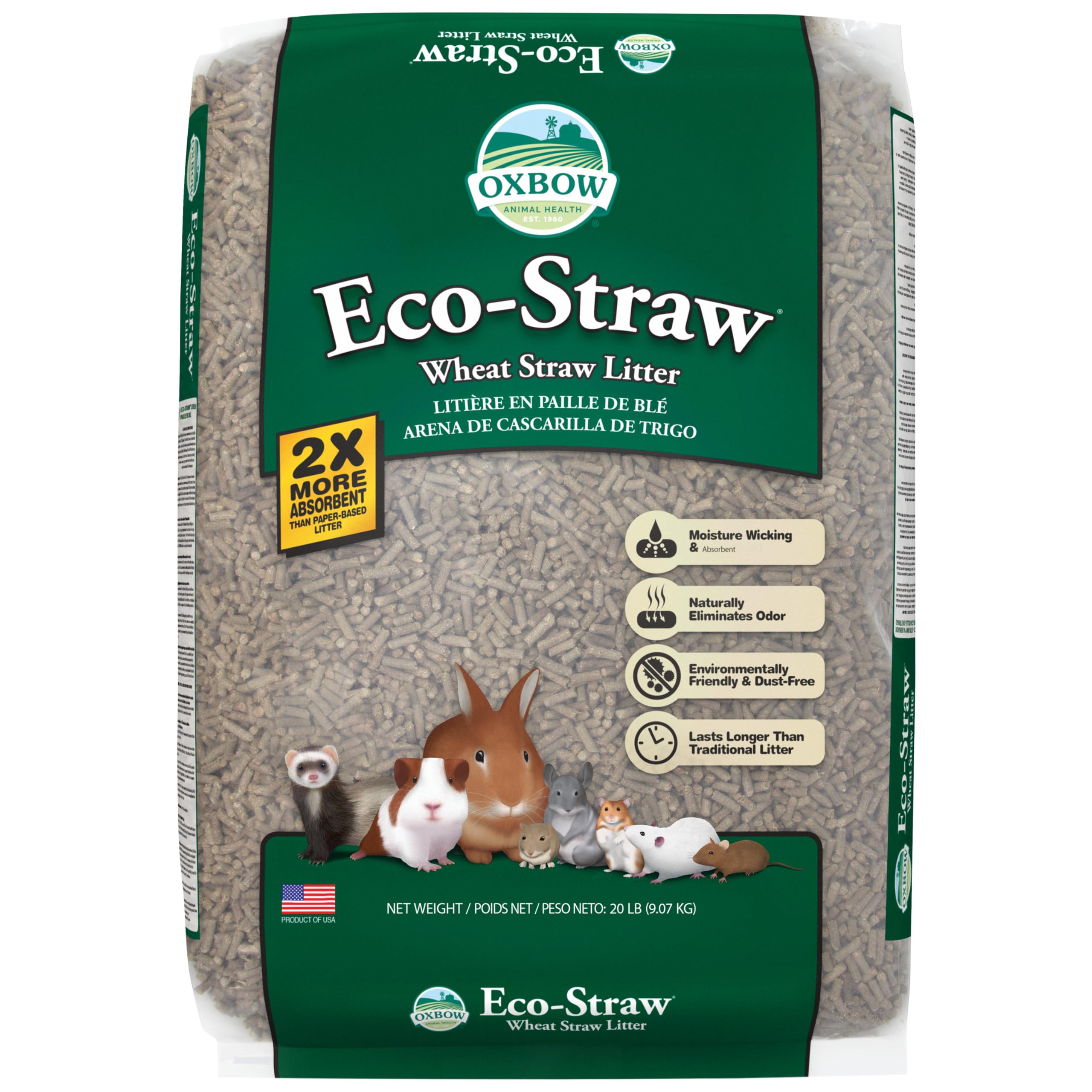 Foto 1 | Paja De Trigo Granulada Oxbow Eco Straw, 9,07 Kg, Animales Pequeños - Venta Internacional.