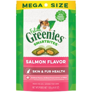 Foto 1 | Cat Treats Greenies Feline Smartbites Skin & Fur, Salmón, 130 G - Venta Internacional.