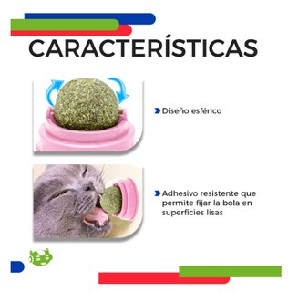 Foto 2 | Bola Giratoria De Catnip Slim Company Juguete Interactivo De Hierba Gatera Atrayente Para Mascotas Gatos Adhesivo Co