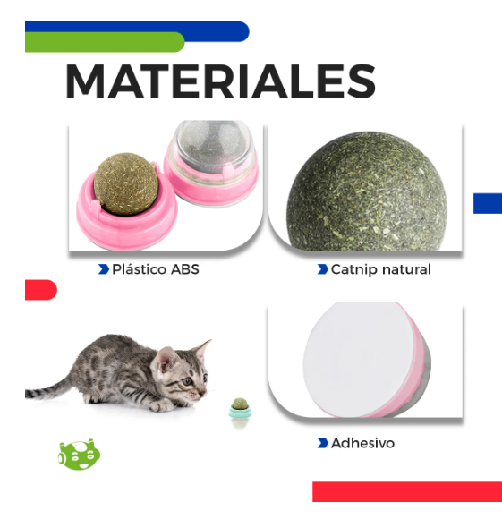 Foto 5 pulgar | Bola Giratoria De Catnip Slim Company Juguete Interactivo De Hierba Gatera Atrayente Para Mascotas Gatos Adhesivo Co