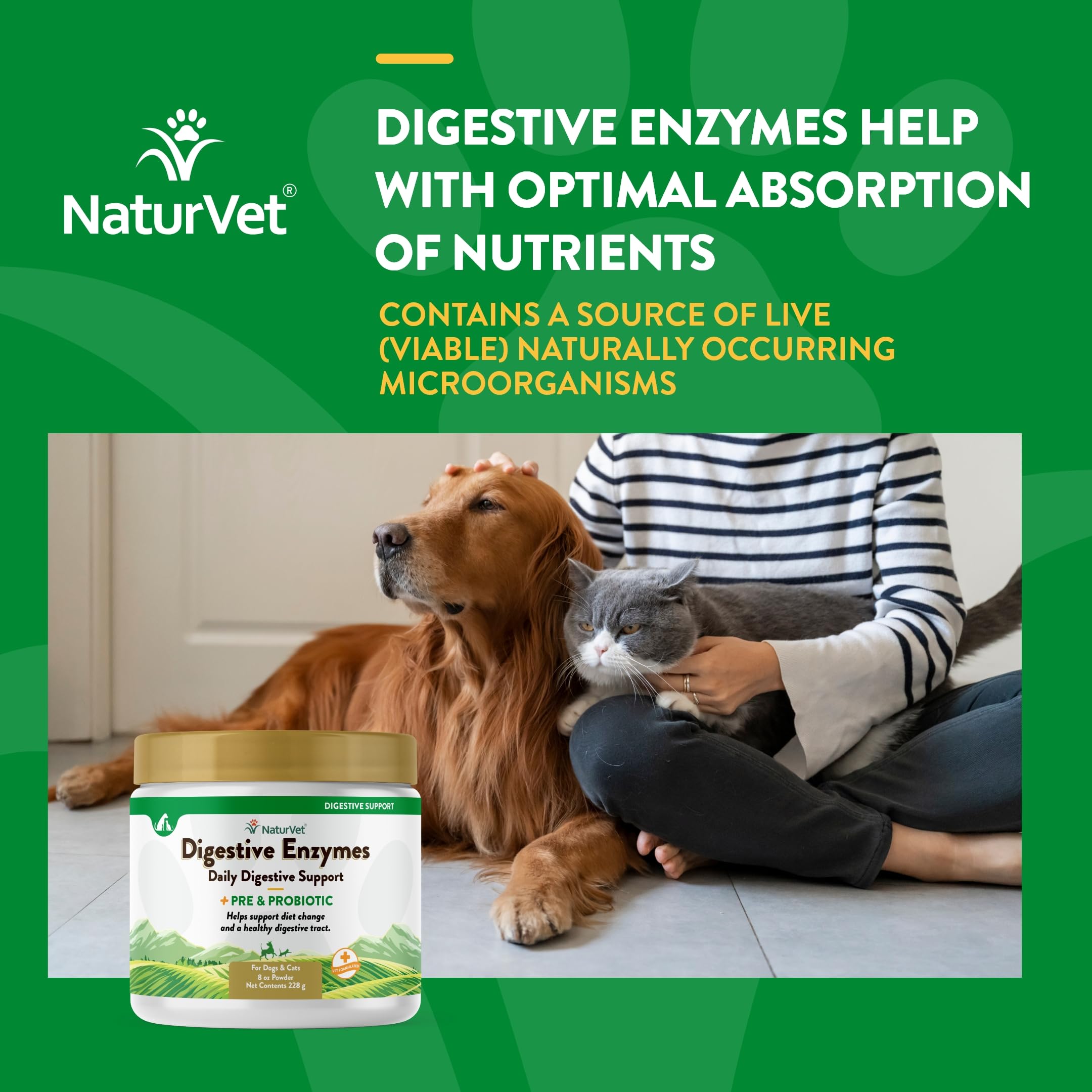 Foto 6 pulgar | Enzimas Digestivas Naturvet Para Perros Y Gatos, 240 Ml En Polvo - Venta Internacional.