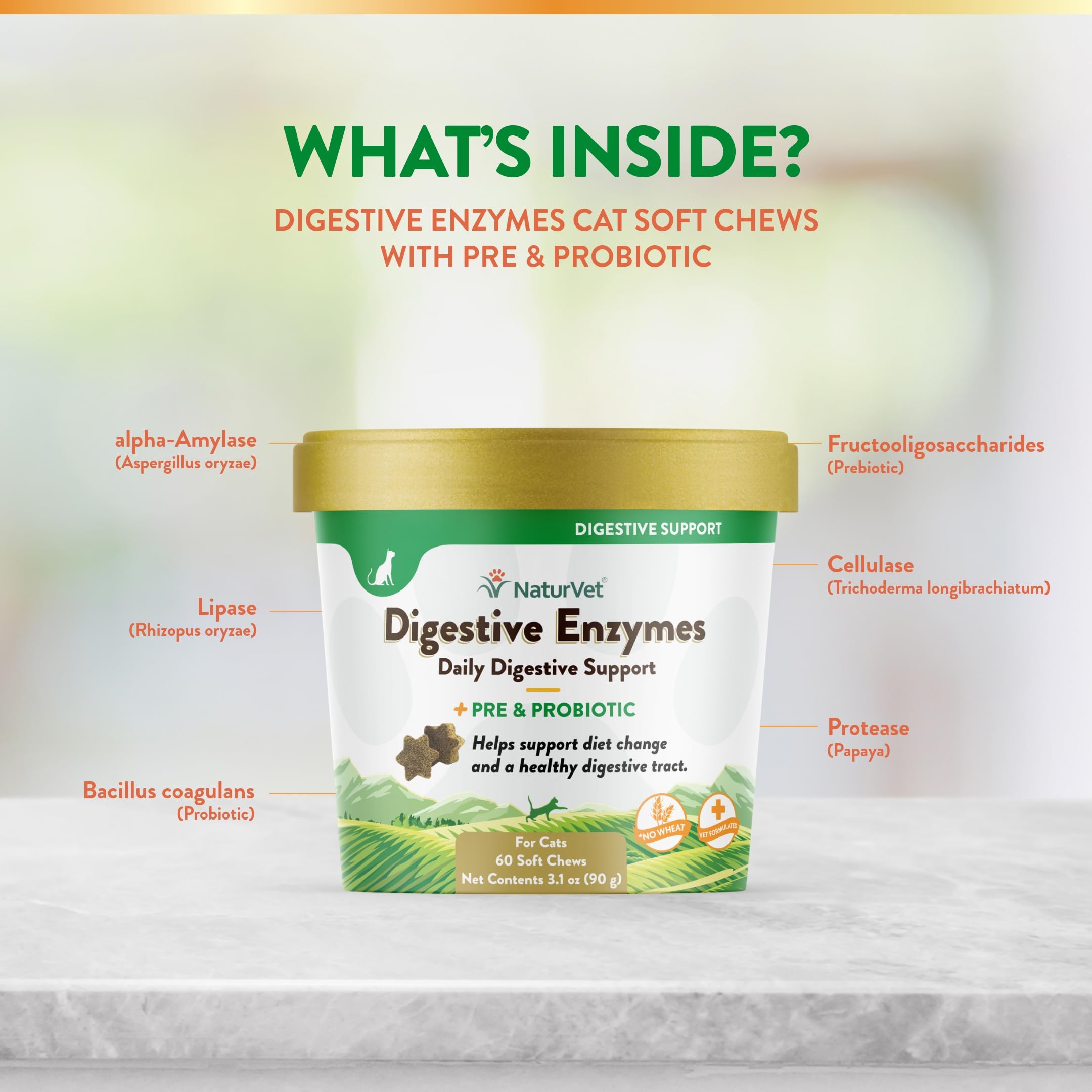 Foto 7 pulgar | Enzimas Digestivas Para Gatos Naturvet Plus Probiotics 60 Soft Chews - Venta Internacional.