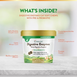 Foto 6 | Enzimas Digestivas Para Gatos Naturvet Plus Probiotics 60 Soft Chews - Venta Internacional.
