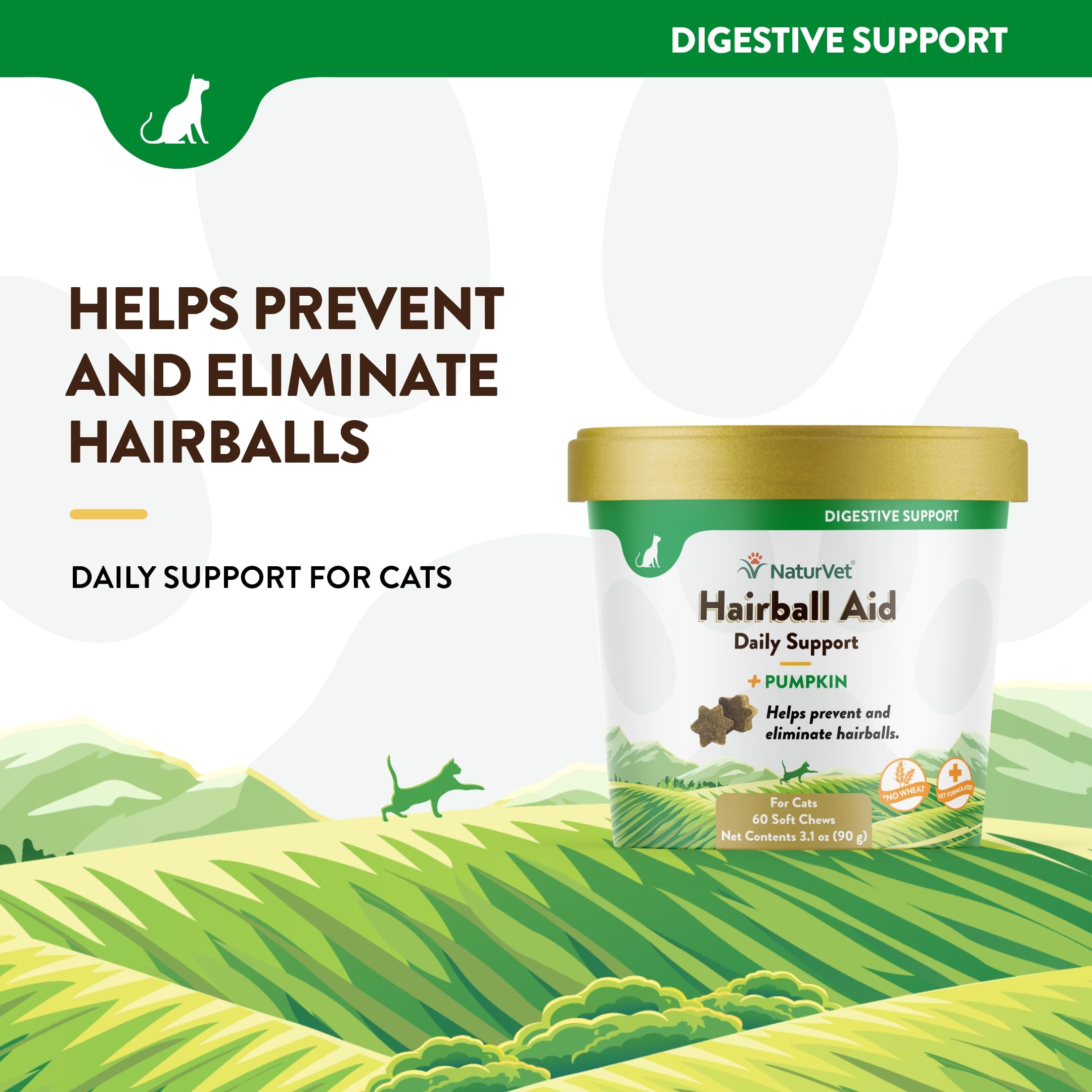 Foto 5 pulgar | Suplemento Naturvet Hairball Aid Para Gatos Con Calabaza, 60 Masticables Blandos - Venta Internacional.