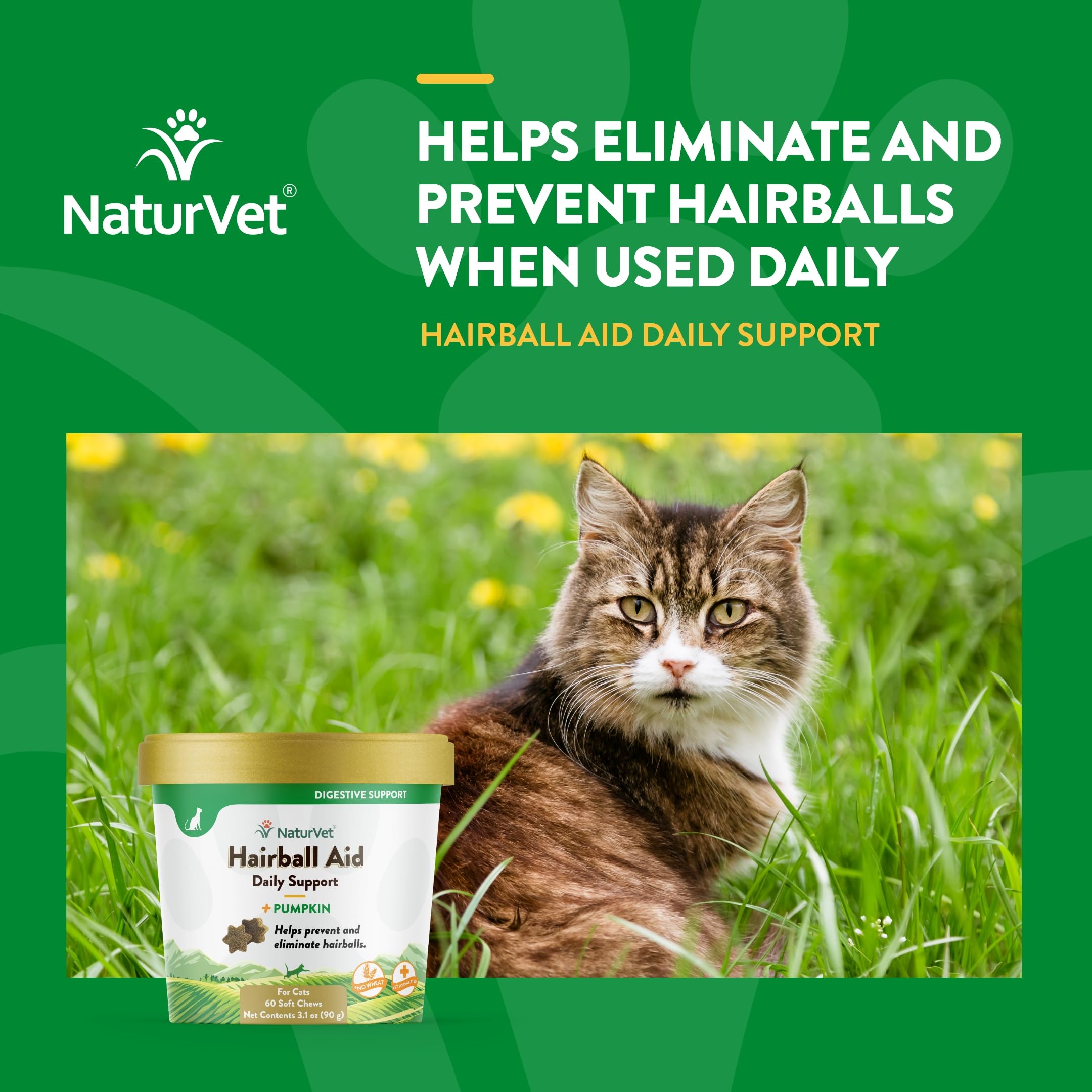 Foto 5 | Suplemento Naturvet Hairball Aid Para Gatos Con Calabaza, 60 Masticables Blandos - Venta Internacional.